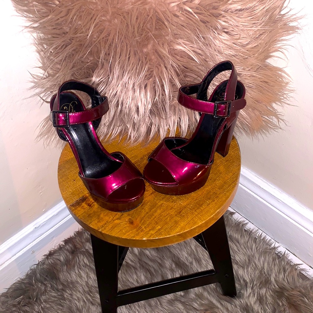 Maroon Open Toe Heel